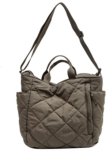 Fiorky Borsa a tracolla trapuntata da donna for autunno inverno borsa a tracolla imbottita in cotone borsa a tracolla borsa a tracolla rombico reticolo tinta unita borsa hobo borsa for ufficio lavoro