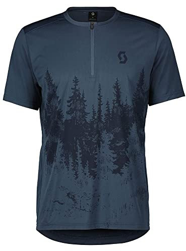 Scott Trail Flow Zip Fahrrad Trikot kurz Metal blau 2023: Größe: XL (54/56)