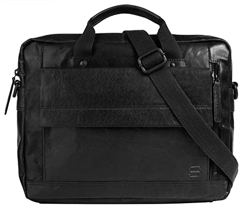 Spikes & Sparrow Aktentasche Echt Leder Herren Business Tasche | Notebooktasche mit Trolley-Halterung | Dokumententasche mit Stifthalter