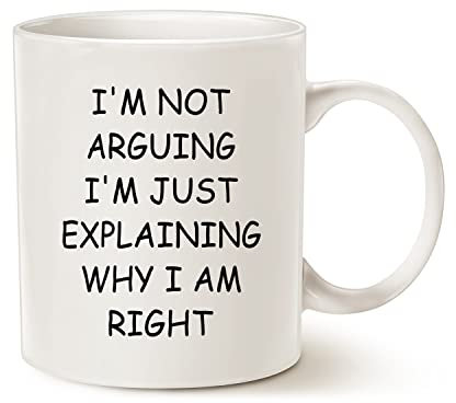 This Funny Gift Coffee Mug - I'm Not Arguing I'm Just Explaining Why I Am Right, Gag Christmas Gifts for Friends Coworker Boss Cups 11 Oz