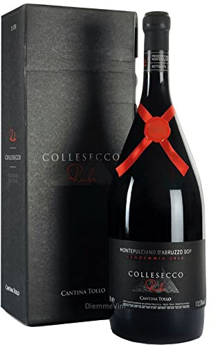 Vino Rosso Montepulciano Abruzzo Dop | Cantine Tollo | Bottgilia Jeroboam 3 Litri | Colle Secco Rubino Abruzzese | Astuccio | Gift Box Idea Regalo
