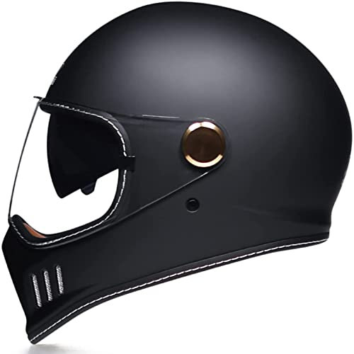 Retro-Integral-Motorradhelme für Erwachsene, Männer, Frauen, Vintage-Motorrad, Moped, Straßenfahrrad, Scooter-Helm mit Doppelvisier, DOT/ECE-geprüft,B,XL