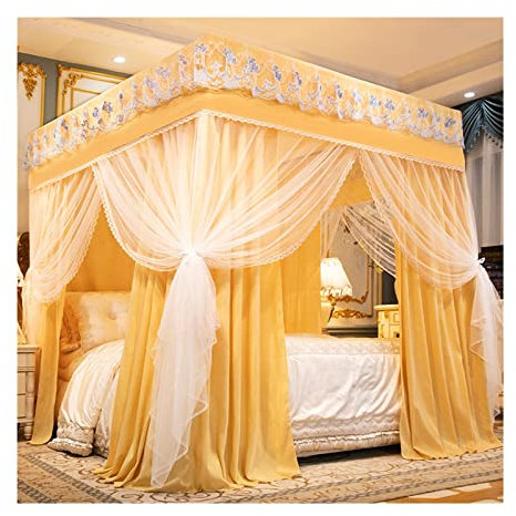 BUJOG Betthimmel Schlafzimmer-Moskitonetz, 2 m hoher luxuriöser Bettvorhang, geräumiger Verdunkelungs-Betthimmel, (Größe: 200 x 220 x 200 cm)