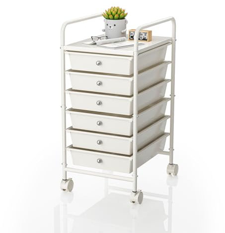 Shrivee Rollwagen mit 2 feststellbaren Rädern, mobiler Mehrzweck-Rollschubladenwagen