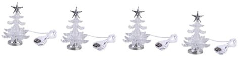 OSALADI 4 Stück Mini Künstliche Weihnachtsbaumbeleuchtung Usb-betriebenes Baumlicht Gefälschter Weihnachtsbaum Beleuchteter Weihnachtsbaum Nachtlicht Aus Acryl Schreibtisch Weiße Birke