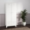 [en.casa] Kleiderschrank Hankasalmi mit 2 Schubladen 2-türig mit Kleiderstange Schlafzimmerschrank Metall Weiß Garderobenschrank mit 2 Ablagen 180 x 90 x 40 cm