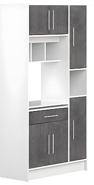 Symbiosis Küchenbuffet Buffetschrank mit 5 Türen & 1 Schublade - Weiß & Beton - Mady