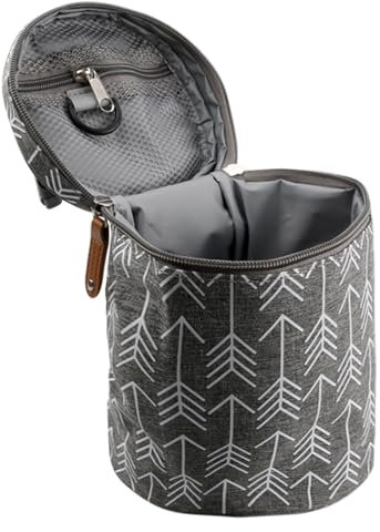 Vanyibro Isolierte Babyflaschentasche, Mehrzweck-Thermotasche für Muttermilch, tragbar und verstellbar, grau, Taschen-Organizer