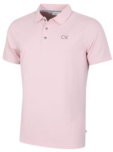 Calvin Klein Hommes Central Polo de Golf - Bébé Rose - XXL