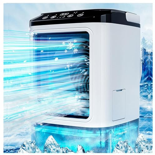 Klimaanlage Mobil Ohne Abluftschlauch, 900ml Wassertank,mit Eisbox,3 in 1 LuftKühlgerätt 3 Geschwindigkeiten,2 Sprühfunktion Klimaanlage Ohne Aussenteil für Zuhause Kleines Büro