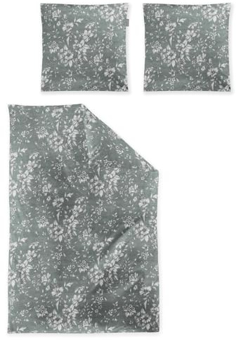 Irisette Flausch-Cotton Bettwäsche Zobel 8558 salbei, 1 Bettbezug 135 x 200 cm + 1 Kissenbezug 80 x 80 cm