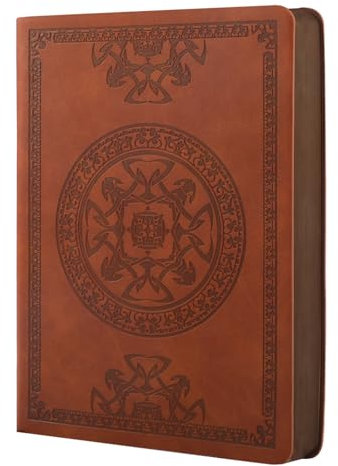 Hopton Notizbuch A5 liniert, 288 Seiten Leder Notizblock mit 80gsm Dickes Papier für Büro Schule Haushalt Business Schreiben Notizen(14.2x20.5cm)