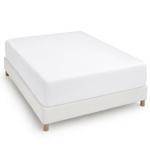 Degrees Home – Kollektion – Spannbettlaken 150 x 200 x 33 – verstellbar – gebürstete Polyester-Mikrofaser – Weiss, Weiß