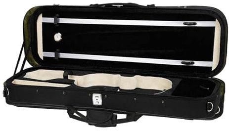 Custodia da viaggio per violino a grandezza naturale 4/4 con igrometro Custodia rigida versatile con spallacci regolabili rettangolari in schiuma ad, a