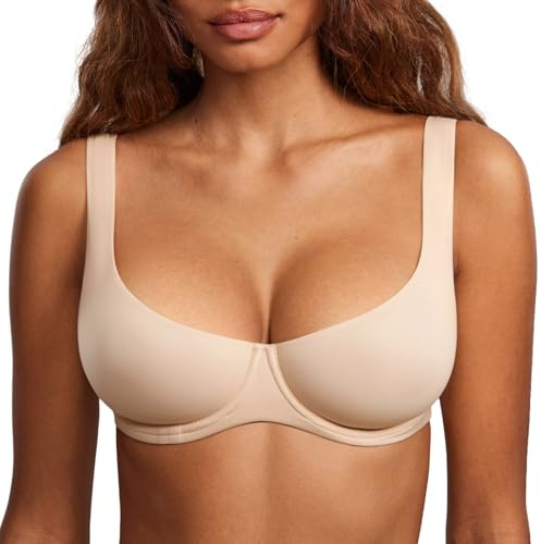 DOBREVA Reggiseno Balconcino Senza Imbottito | Senza Cuciture, con Ferretto, Sostenitivo, Taglie Forti, per Donna