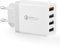USB Ladegerät Stecker, 4-Ports USB Ladeadapter Netzteil mit 33W Intelligent QC 3.0 Schnellladegerät Mehrfach Netzstecker für iPhone 16 15 14 13 12 11 Pro X 8 7,Samsung S20 S10 S9 S8 A34 A16 Handy