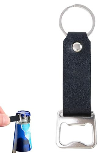 Apribottiglie portachiavi, apribottiglie portachiavi | Apribottiglie da birra da uomo in pelle PU - Strumento apri birra in acciaio inossidabile, portachiavi per donna uomo