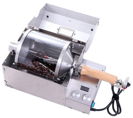 Tostador de café doméstico, tostador eléctrico de frutos secos, tostador de café, se puede preajustar voltaje, temperatura/velocidad