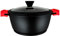 briebe Black Titanium Cacerola Cocina Inducción Antiadherente Titanio, Cazuela 20cm, Aluminio Fundido, Recubrimiento sin PFOA, Tapa Cristal, Asas Silicona Extraíbles, Vitrocerámica, Gas, Horno