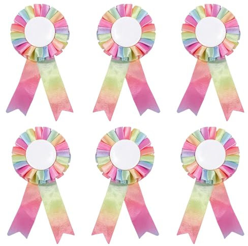 Hobby Horse Rosettes 6 Stück Rosetten für Gewinner, Turnierschleifen, Turnierschleife Pferd für Pferdezubehör, Zubehör für Steckenpferd