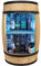 Rustikaler Weinfass Bartisch mit LED-Beleuchtung 80 x 50 cm Holzfass Möbel für Alkohol Schrank Flasche S und Weinprobe Events