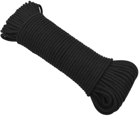 Xichuzi Bootsseil Schwarz 4 mm 25 m Polypropylen, Ankerleine, Boot Fenderleine, Festmacherleine, Tauwerk, Kletterseil, Wurfleine, Schaukelseile, Schwimmleine - 152486