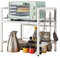 Rainbow Tree Microwave Oven Rack, Expandable Microwave Stand, 2 Tier Metal Kitchen Countertop Organizer Shelves, Bakers Racks for Kitchens (White, 2-Tier)