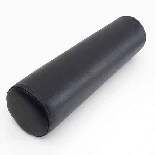 XXIUDEE Wasserdichte, weiche, runde Roll-Taillenkissen, lange Armlehne, abnehmbares Sofakissen, Lendenwirbelstützkissen, Kopfteil für Couch, Auto, Bett (60 x 20 cm, Schwarz)