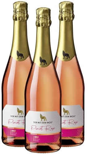 Wolfenweiler Pinot Rosé brut - Eleganter badischer Rosé Spätburgunder Sekt mit feinen Burgunder- und Erdbeeraromen - Feinperlig saftig, ideal als Sektgeschenk (3 x 0,75l)