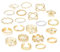 21 Stück Ringe Gold Damen Frauen, Boho Goldener Stapelringe Daumenring Fingerring Stapelbarer Knuckle Ringe Blumen Blatt Ring Perlenring Statement Ring Schmuck für Damen Mädchen (Gold Set 2)
