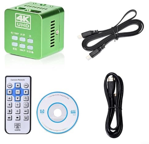 MeevrgR Cámara industrial UltraHD 4K - 3840x2160P, sensor CMOS IMX334, 41MP, interfaz USB/video, control remoto, verde (Reino Unido)