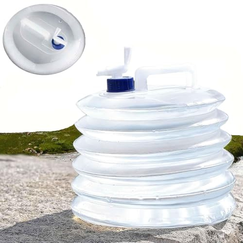 CALLYSONIC 15L Faltkanister mit Tragegriff, Faltbarer Wasserkanister mit hahn, Tragbar Faltbare trinkflasche, Wiederverwendbare Wassersack für Camping,Wohnmobil, Outdoor & Reisen Wasserbehälter (L)