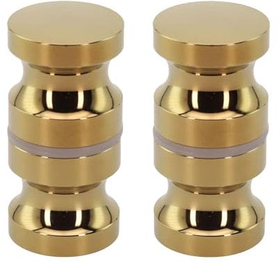 Nes Home Round Brushed Brass Aluminium Shower Door Knob Handle Set of 2