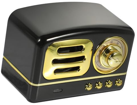Vaguelly 1Juego Retro Portátil Mini Radio Digital con Vintage Inalámbrica para Audio Interiores y Exteriores