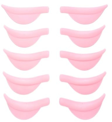 LEEQ 10pcs Wimpernlifting Pads Dauerwelle Pad Wiederverwendbare Silikon Pads, Lash lift pads, 5 Größen Wimpern Lift Stangen Rosa