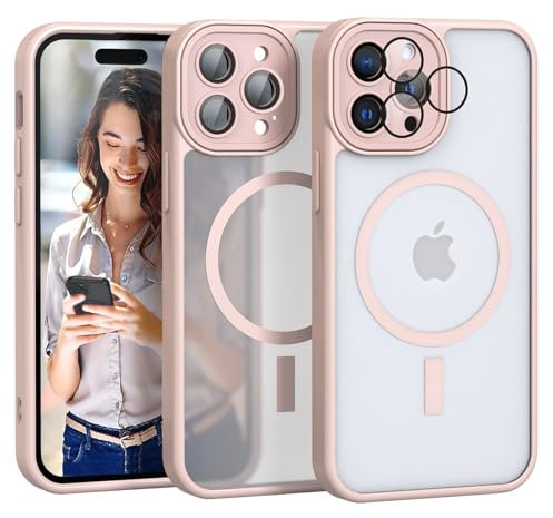 Nupcknn für iPhone 14 Pro Hülle Magnetisch mit Magsafe (TOP Militärschutz & Magnetkraft) Handyhülle für iPhone 14 Pro Case Durchscheinende Matt Rückseite Dünn Stoßfest Schutzhülle
