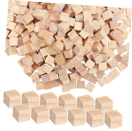 OSALADI 500 Stück Block Mosaik Würfel Selber Machen Klein Für Würfel Bauen Miniatur Leer Schmucklos Hartholz Unvollendet Verlinkung Farbig Zentimeter Würfel Zählen Hölzern