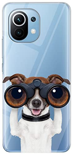 Mixroom - Schutzhülle aus weichem TPU-Silikon, Hintergrund transparent, für Motorola Moto Edge 60 Fusion/Edge 60, Motiv: Hund und Teleskop U1065