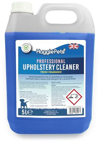HugglePets Domestic Upholstery Cleaner 5L | Fresh Fragrance | Heavy Duty Low Foam Formula | Removes Grease, Oil and Nicotine | Restores Fabric, Vehicle Carpet and Car Interior | Stain Remover