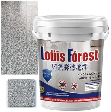 Epoxid-farbige Sandbodenfarbe, 2025 Upgrade, Louis Forest, Epoxid-Bodenfarbe, 0,5/1 kg, Hochglanz-Marmor-Effekt, Garage, selbstnivellierende Beschichtung, Louis Forest Ep-oxy, wasserfeste Böden