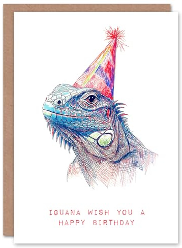 Artery8 Iguana Pun Wish You A Happy Birthday Funny Birthday Card