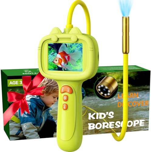 Kids Borescope with Light - Educational Science Exploration Toy Kit | Inspiring Gifts for Boys & Girls Ages 3~12 | Perfect for Camping, Nature Activities, Birthday & Christmas (Green)