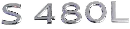 ABS-Karosserie-Seitenemblem-Aufkleber, Kofferraum-Abzeichen, kompatibel mit S400L, S450L, S480L, S500L, S580L, S600L, S680L, Außen(S480L-Silver)