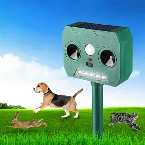 Luthando Katzenschreck Ultraschall - Solar Tiervertreiber Katzenabwehr, Wasserdicht Marderschreck mit PIR-Sensor, Katzenschreck für Garten, für Katzen, Marder, Waschbären, Hunde, Vögel, Schädlinge