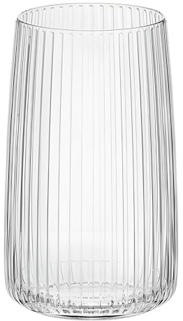 Glasmark KROSNO 1992 Gläser Set 6 Stück - Trinkgläser - Wassergläser Geriffelt - Transparent Spülmaschinenfest - 480 ml