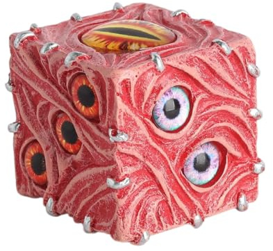 Mqnnfc Eye of Fate Würfel-Dekor, Horror-Ornament, polyedrische Würfel, Bar-Atmosphäre-Dekoration, Dunkles Kunstgeschenk for Erwachsene