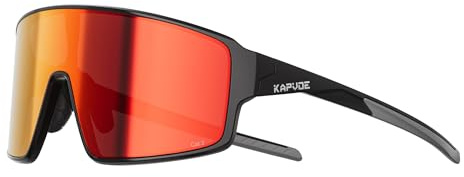KAPVOE K473 Fahrradbrille UV400 Sportbrille für Damen und Herren | TR90-Rahmen mit verstellbaren Silikon-Nasenpads für Radfahren, Laufen, MTB, Baseball und Outdoor-Sport