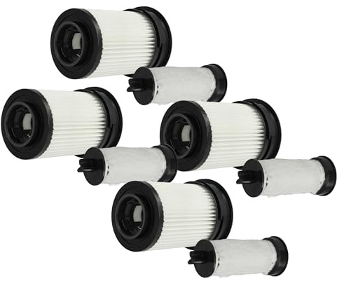 vhbw 4x Staubsaugerfilter kompatibel mit Miele Triflex HX1 Staubsauger - Kombifilter (Vorfilter + HEPA-Filter) Schwarz Weiß
