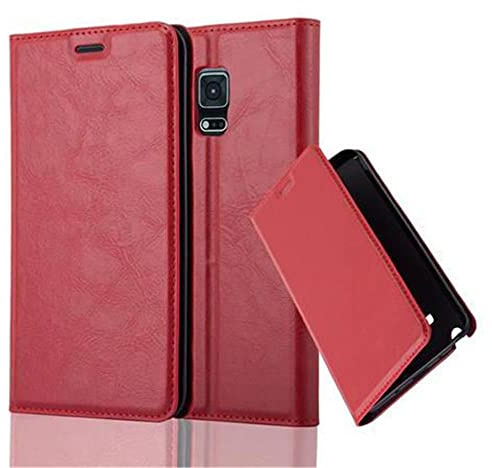Cadorabo Hülle kompatibel mit Samsung Galaxy Note Edge aus Premium Kunst Leder Flip Klappbare Stoßfeste Magnetische [Standfunktion] [Kartenfächern] Cover Hülle für Galaxy Note Edge Tasche in Rot
