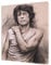 artsprints Mick Jagger mit Anthrazit, weiche Pastellfarbe, auf gerahmter Leinwand, 30,5 x 20,3 cm, 18 mm tief